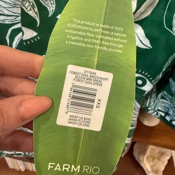 🆕 Farm Rio Forest Soul Linen Mini Dress - Picture 9 of 11